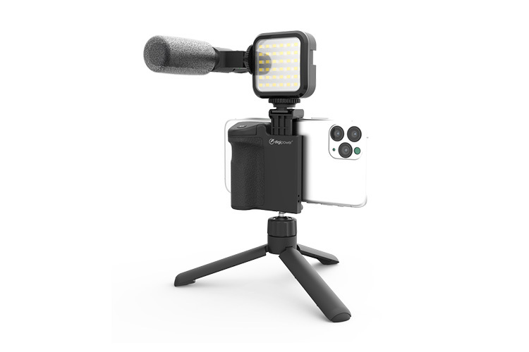 Uchwyt z mikrofonem i lampą Digipower Follow Me (VLG4)