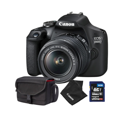 Canon EOS 2000D + 18-55mm IS II + torba SB130 + karta 16GB