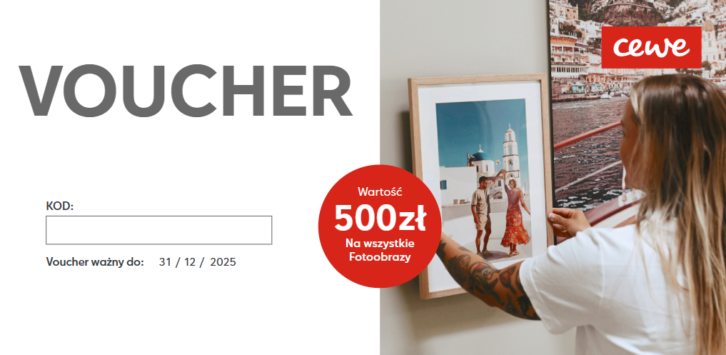 Karta prezentowa na FOTOOBRAZ o wartości 500 zł Karta prezentowa na FOTOOBRAZ o wartości 500 zł