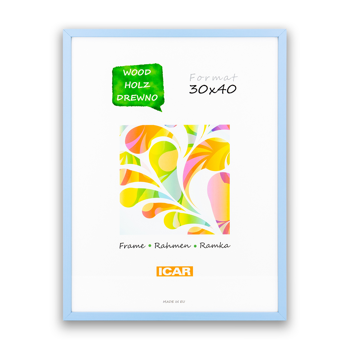 Ramka Icar Pinia - różne kolory i formaty - Jasny błękit, 30x40, 30x40 Ramka Icar Pinia - różne kolory i formaty - Jasny błękit, 30x40, 30x40