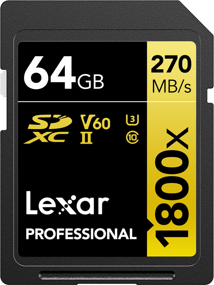 Karta Lexar Pro 1800X SDXC 64GB UHS-II U3 (V60) R270/W180 Karta Lexar Pro 1800X SDXC 64GB UHS-II U3 (V60) R270/W180