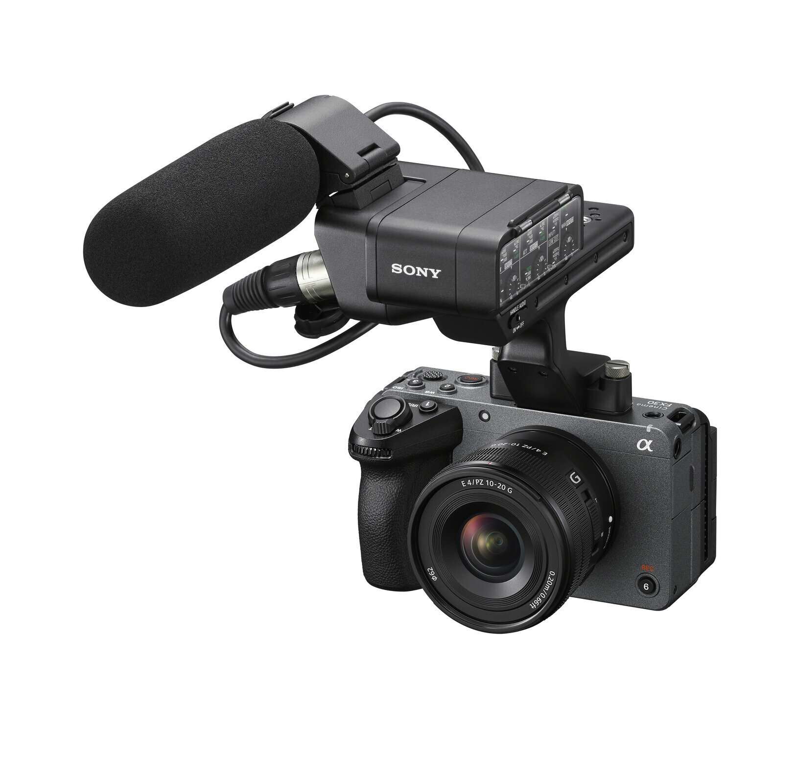 Kamera Sony FX30 Cinema line ILME-FX30 (body) z uchwytem XLR-H1   Kamera Sony FX30 Cinema line ILME-FX30 (body) z uchwytem XLR-H1